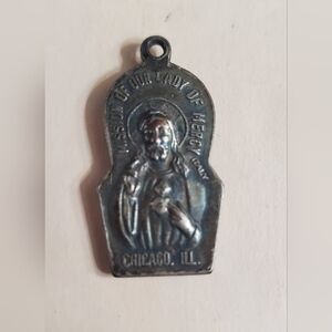 Catholic Our Lady Of Mercy Medal 1887-1962 Chicago Illinois Silver Tone Vintage
